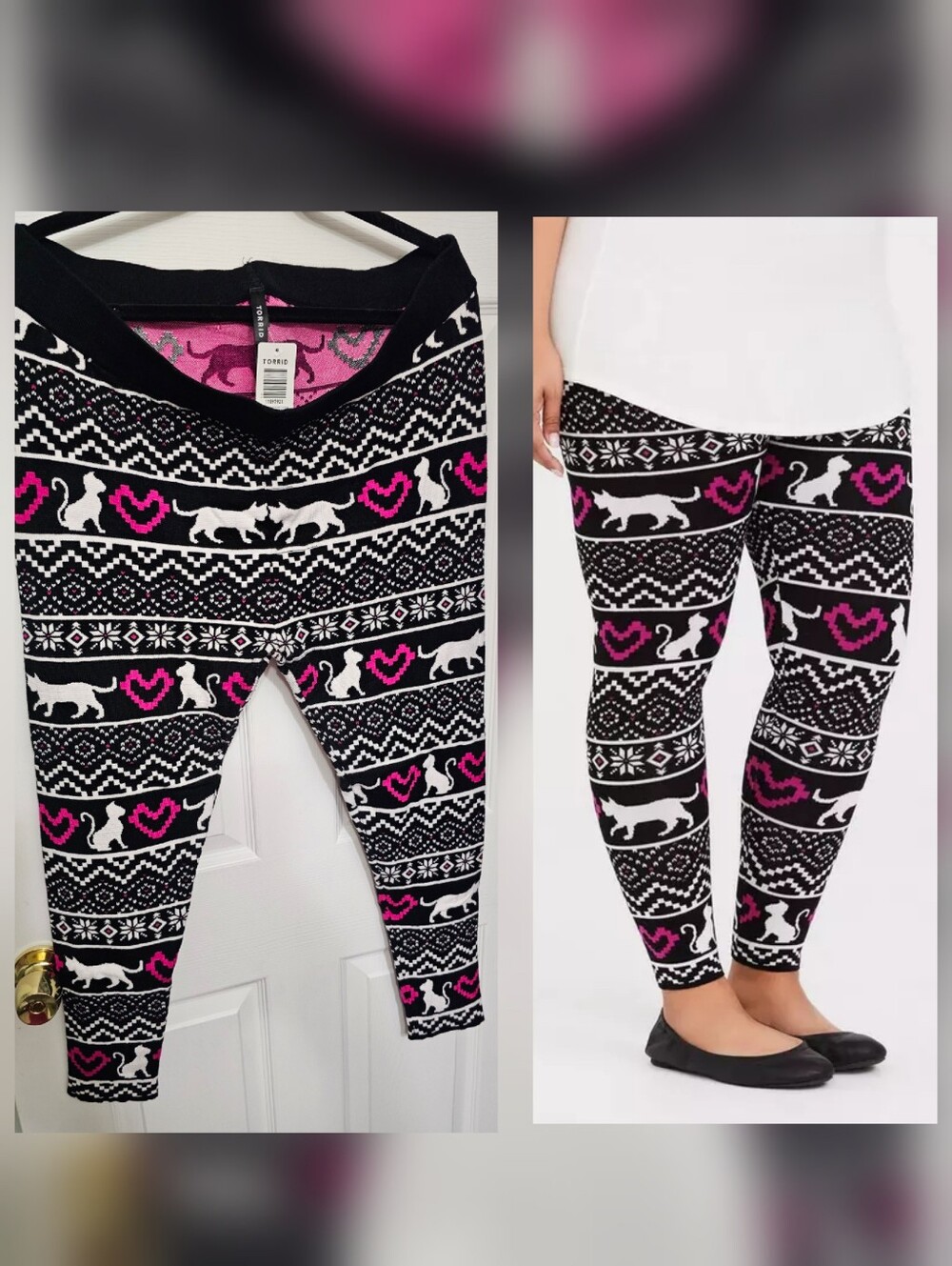 Torrid Fair Isle Cats Sweater Legging 2x